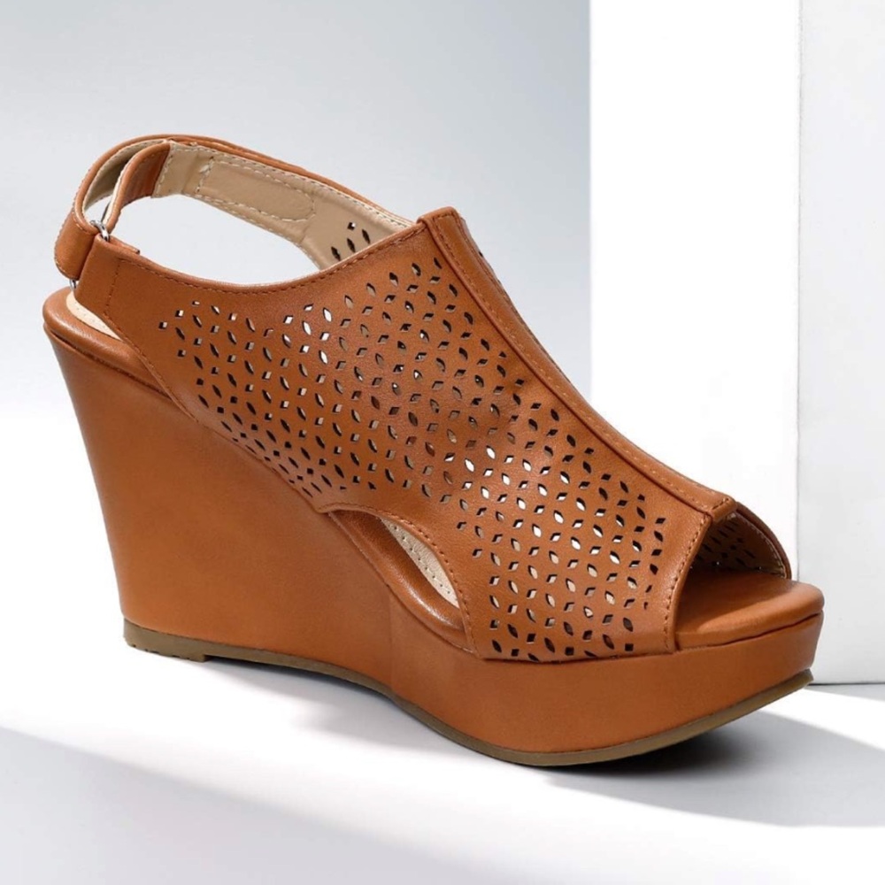 Trary Women's Peep Toe Wedge Sandal
with Adjustable Strap